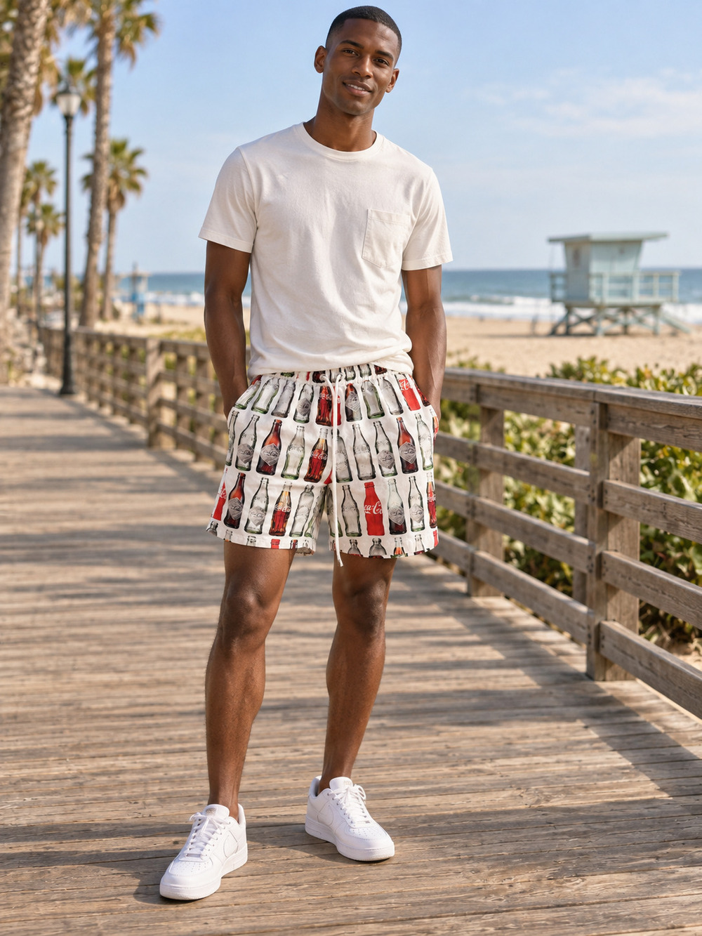 Kith x Coca-Cola Bottle Print Drawstring Shorts Size XS